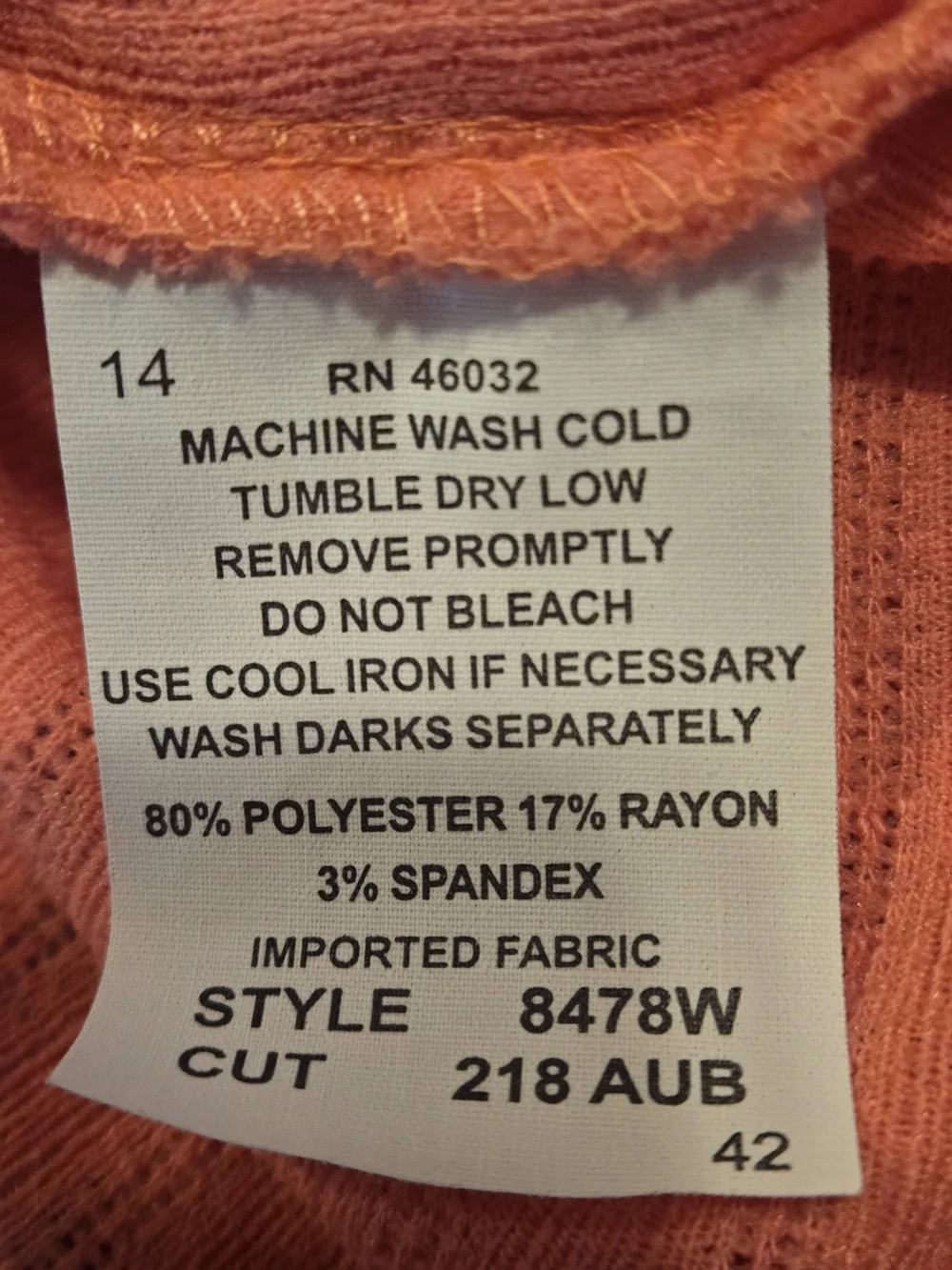 N Touch 2 pc Womens 2X Open Front Coral-Pink Textured Oversized Cardigan & Shell